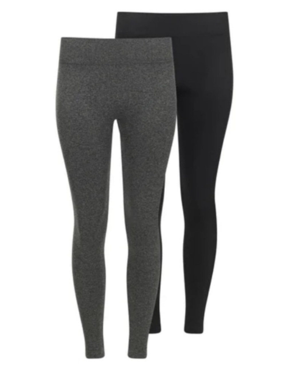 Two (2) Pairs Lemon Fleece Lined Leggings Black and Grey Size Small